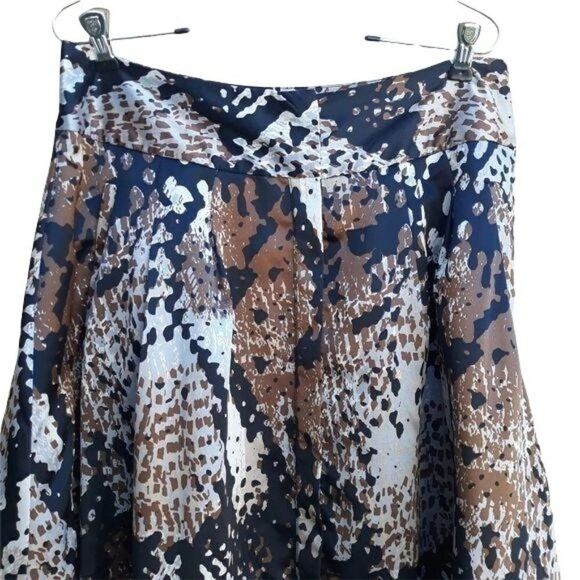 Vtg 90's Worthington Abstract Python Snake Satin Full Circle Skirt Pockets Sz 10 - Picture 4 of 11